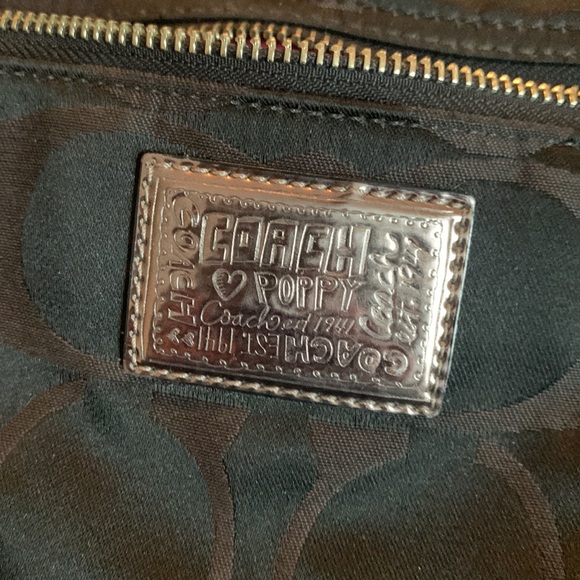 Coach, Poppy collection black purse with hot pink lining. Bought from Nordstrom - Picture 2 of 6